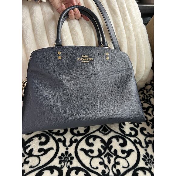 Coach Lillie Carryall in Navy Blue Leather - Picture 1 of 3